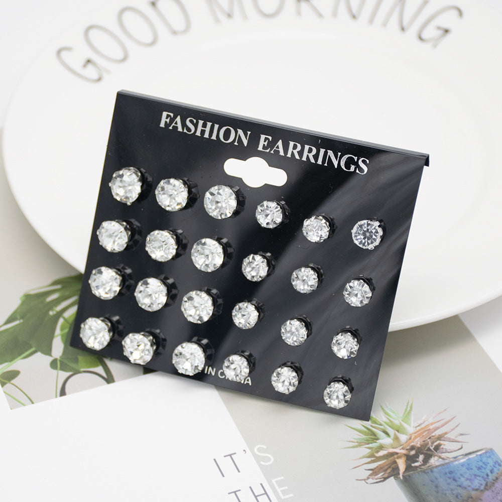 Sparkling Crystal Stud Ohrstecker Set Brehn