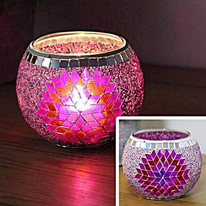 Europäischer Retro Glas Mosaik Teelichthalter
