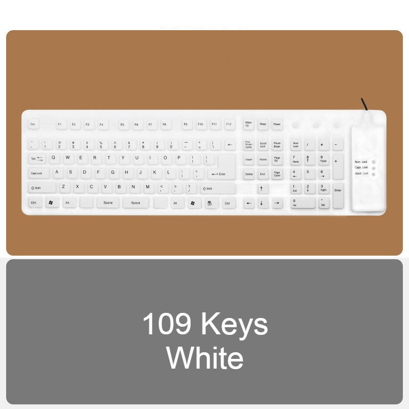 Brehn | Roll-up Silikon Flexibles Keyboard, mit USB Wired, Wasserdichte Beschichtung & Lautloses Tippen