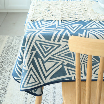 Gewebte Jacquard-Tischdecke aus Baumwollmix mit geometrischem Dreiecks-Design Brehn