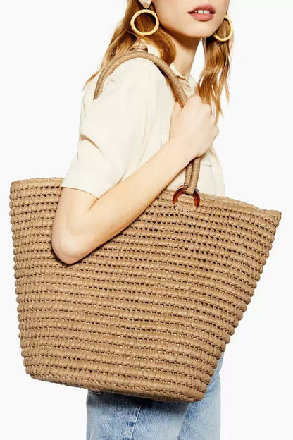 Handgefertigte Rattankorb-Tasche mit Modischem Design Brehn