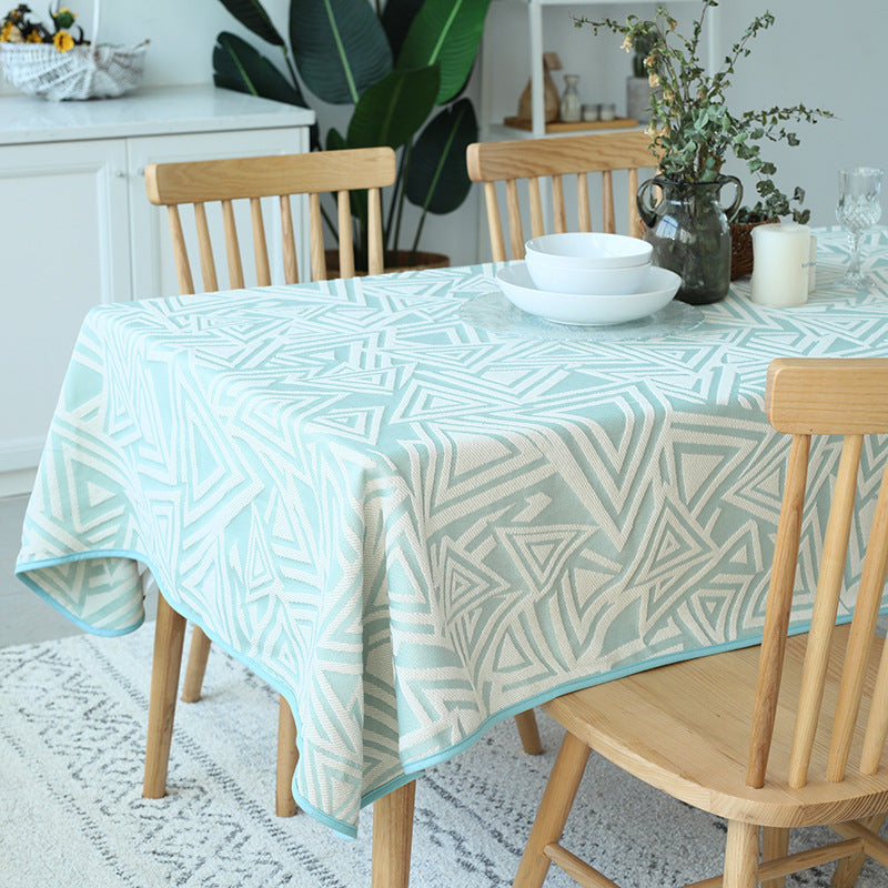 Gewebte Jacquard-Tischdecke aus Baumwollmix mit geometrischem Dreiecks-Design Brehn