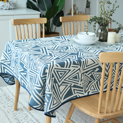 Gewebte Jacquard-Tischdecke aus Baumwollmix mit geometrischem Dreiecks-Design Brehn