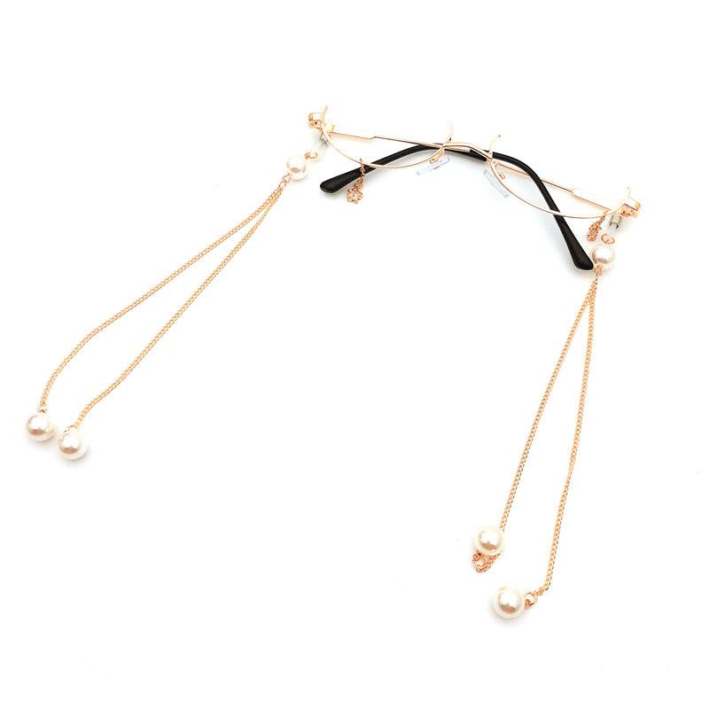 Elegante Triple-Strang Perlen Brillen Kette Brehn