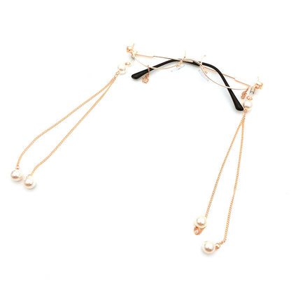 Elegante Triple-Strang Perlen Brillen Kette Brehn