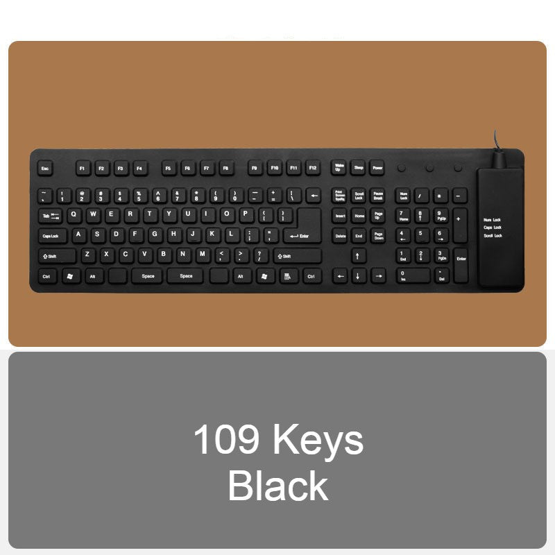 Brehn | Roll-up Silikon Flexibles Keyboard, mit USB Wired, Wasserdichte Beschichtung & Lautloses Tippen