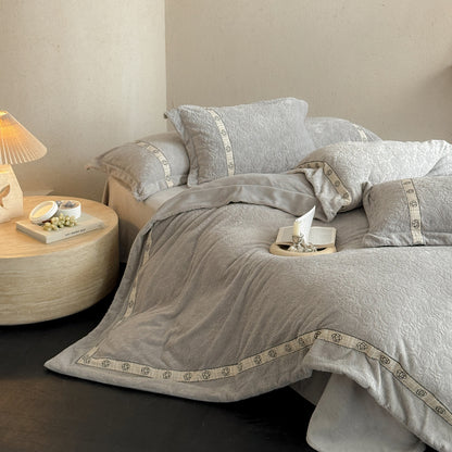 Luxuriöses Milchfaser-Fleece Bettwäsche-Set, winterwarm
