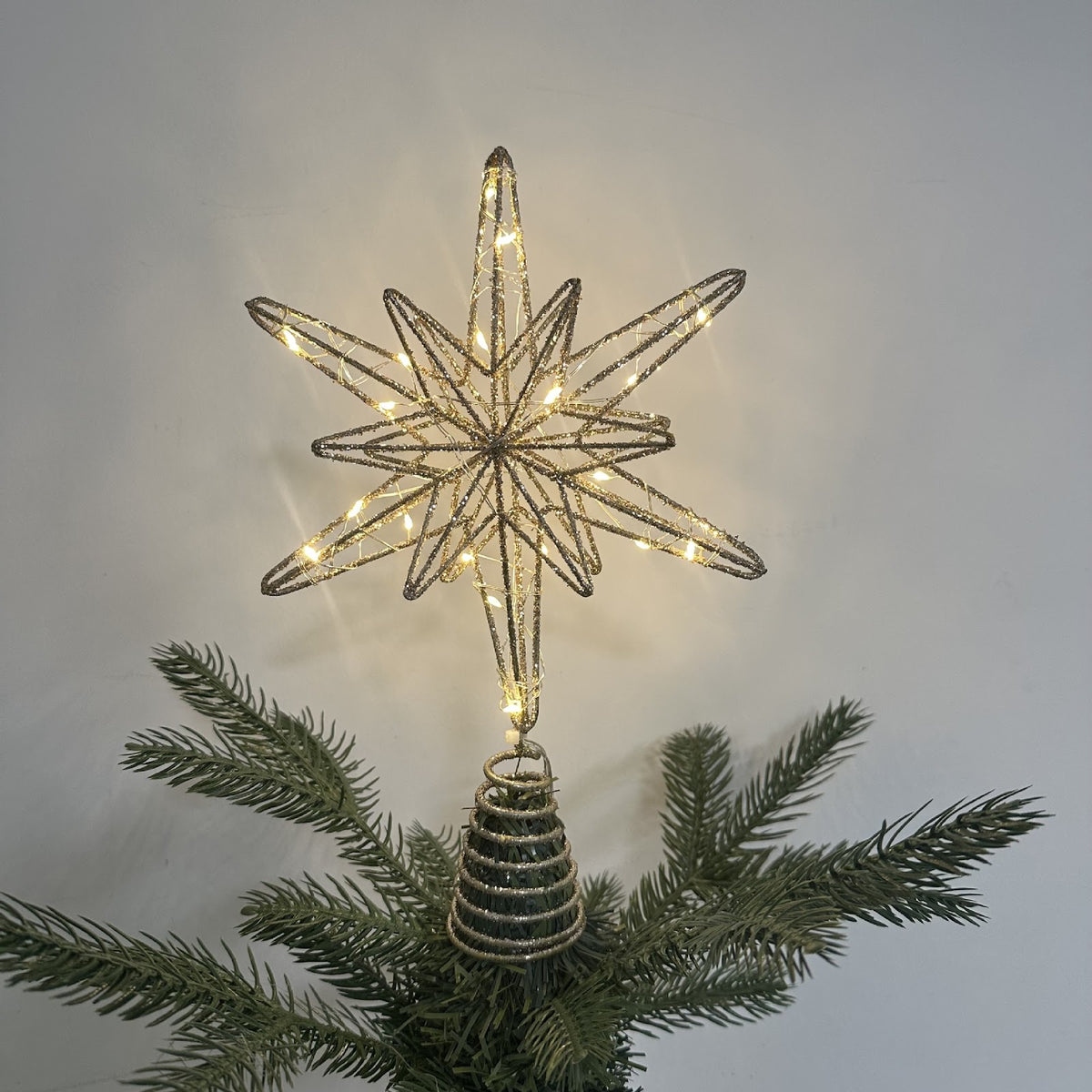 LED-Weihnachtsbaumspitze, Stern aus Eisen