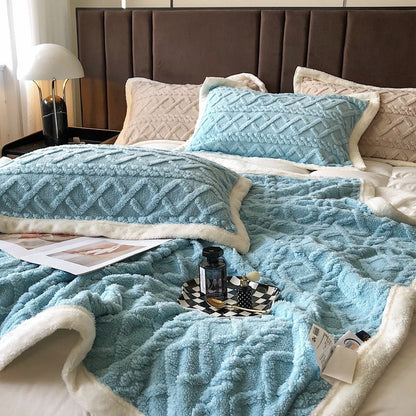 Doppelseitige Milchfaser-Fleece-Decke, vielseitig einsetzbar