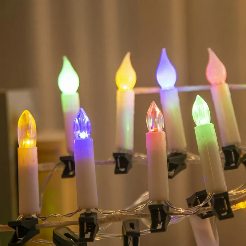 LED-Kerzen-Lichterkette mit Clip-Befestigung