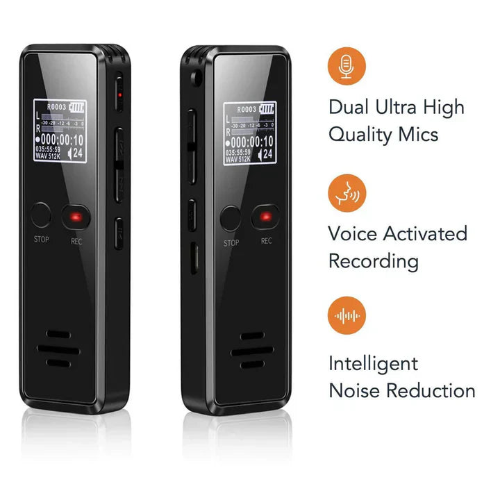 Professioneller digitaler Diktiergerät | Audiorecorder | Automatische Dateispeicherung mit integriertem Lautsprecher