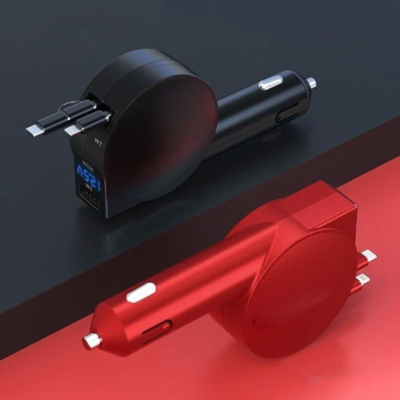 Brehn | 3-in-1 einziehbarer Schnelllade Autoadapter