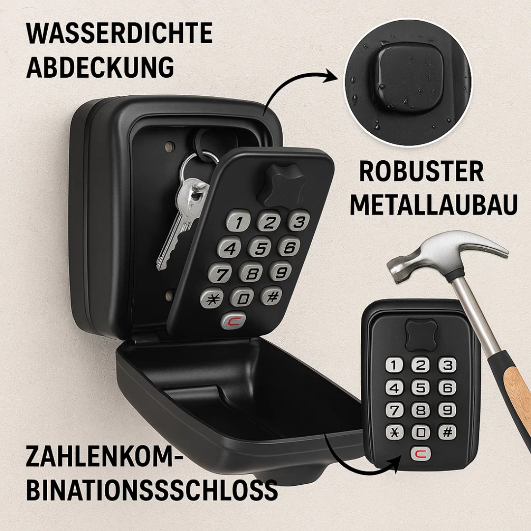 KeyGuard Outdoor Safe – Wetterfester Wandmontierter Schlüsselbox | Brehn
