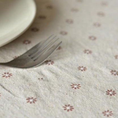 Tischdecke aus Baumwollleinen mit Gänseblümchenmuster