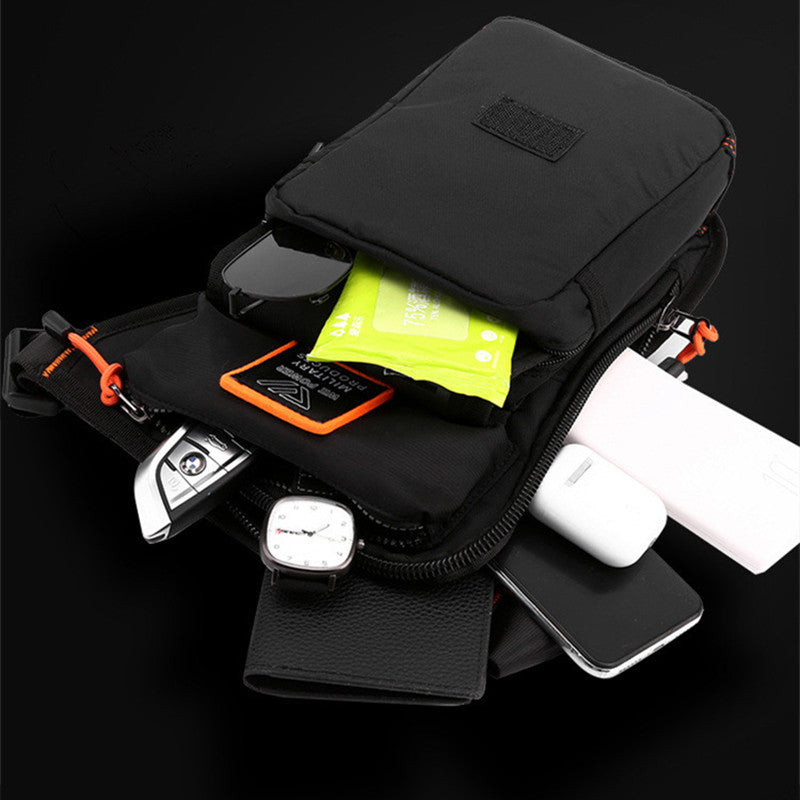 Brehn | Personalisierte Herren Motorradstil wasserdichte Nylon Bein-Brusttasche