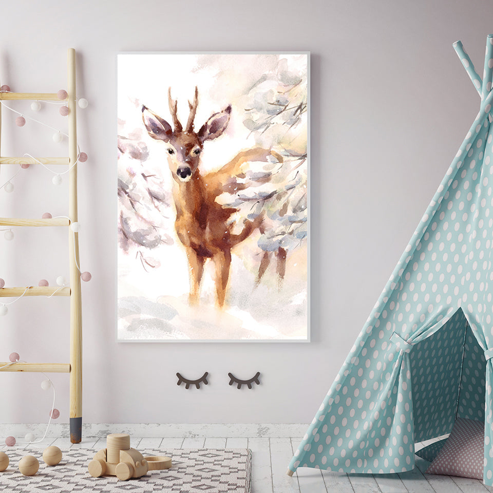 Junges, elegantes Reh – Leinwandbild