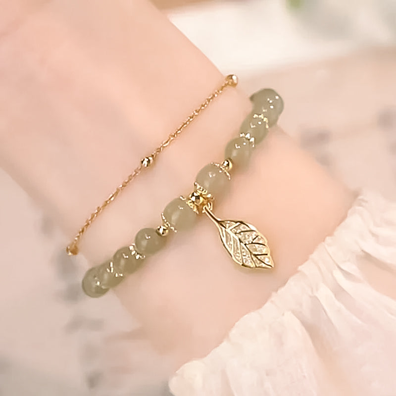 Brehn | Hetian Jade Blattgold Armband