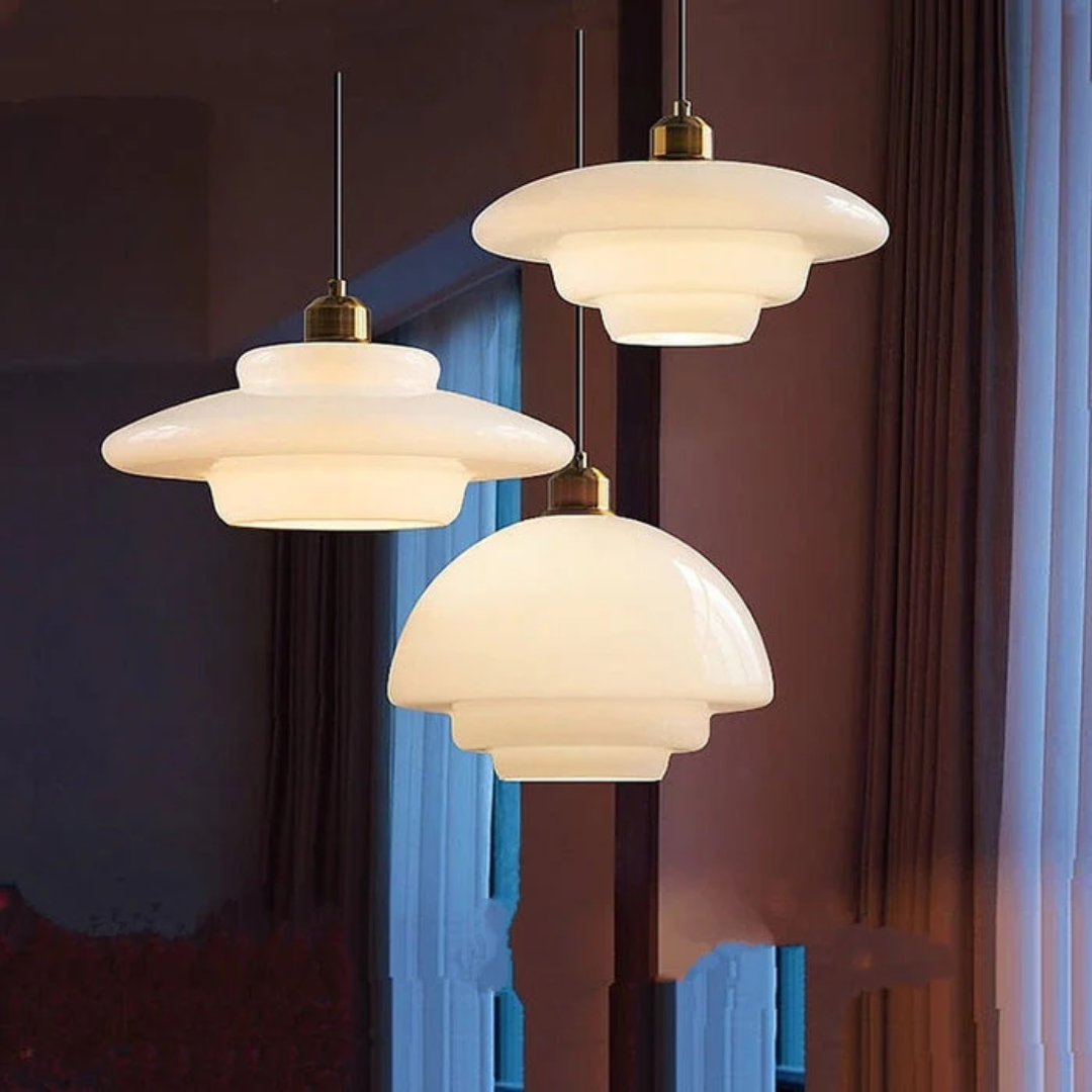Brehn | Weiße Glas Design Pendelleuchte
