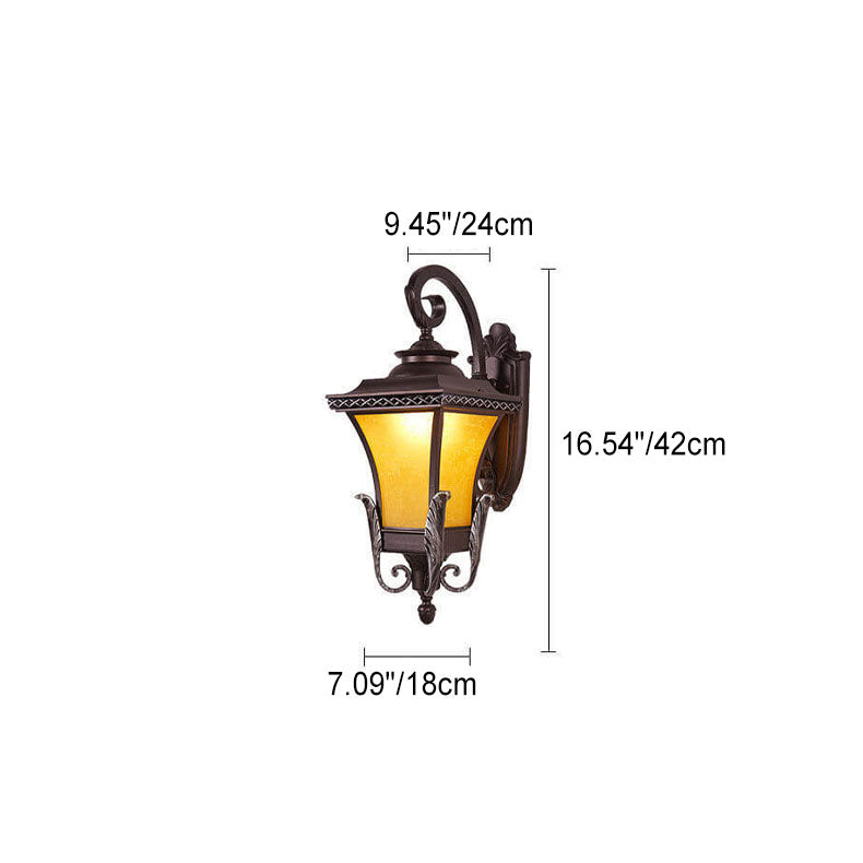 Europäisches Vintage Outdoor Quadrat Käfig Aluminium Glas 1-Licht Wandlampe | Brehn