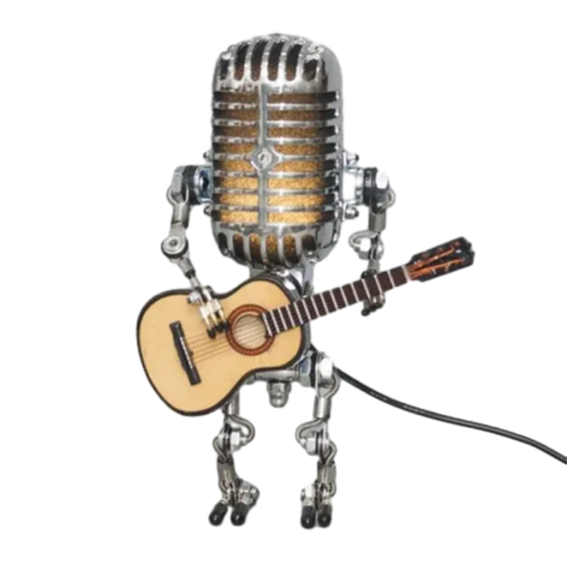 Retro-Mikrofon-Roboter-Metall-Schreibtischlampe | Brehn