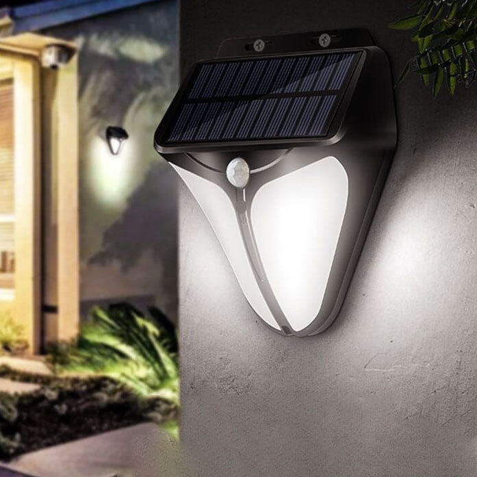 Brehn | Solar Intelligente Dreieck Außen wasserdichte Körper Sensor Patio LED Wandleuchte
