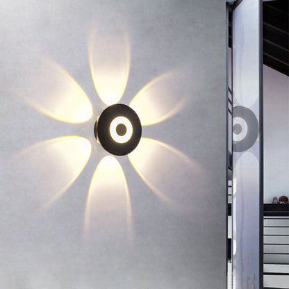 Moderne skandinavische LED-Wandleuchte mit rundem Aluminiumschirm für die Terrasse