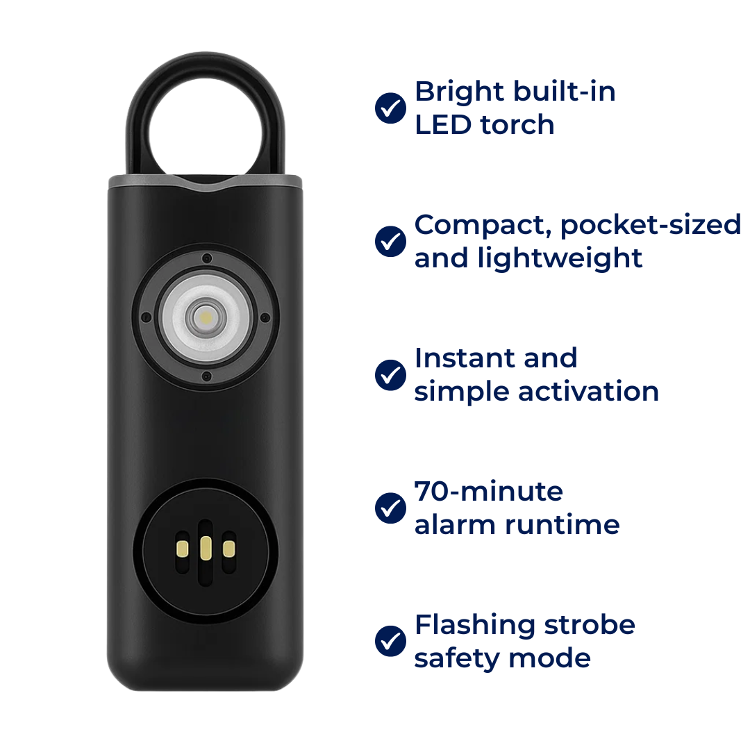 Ultralauter 130 dB Sirene – Kompakt LED Taschenlampe Sicherheitsgerät – Für Nachtschwärmer, Studenten & Pendler Brehn