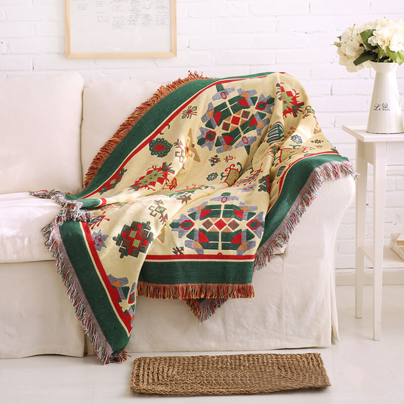 Bohemian Strickwurfdecken für Sofa Dekor