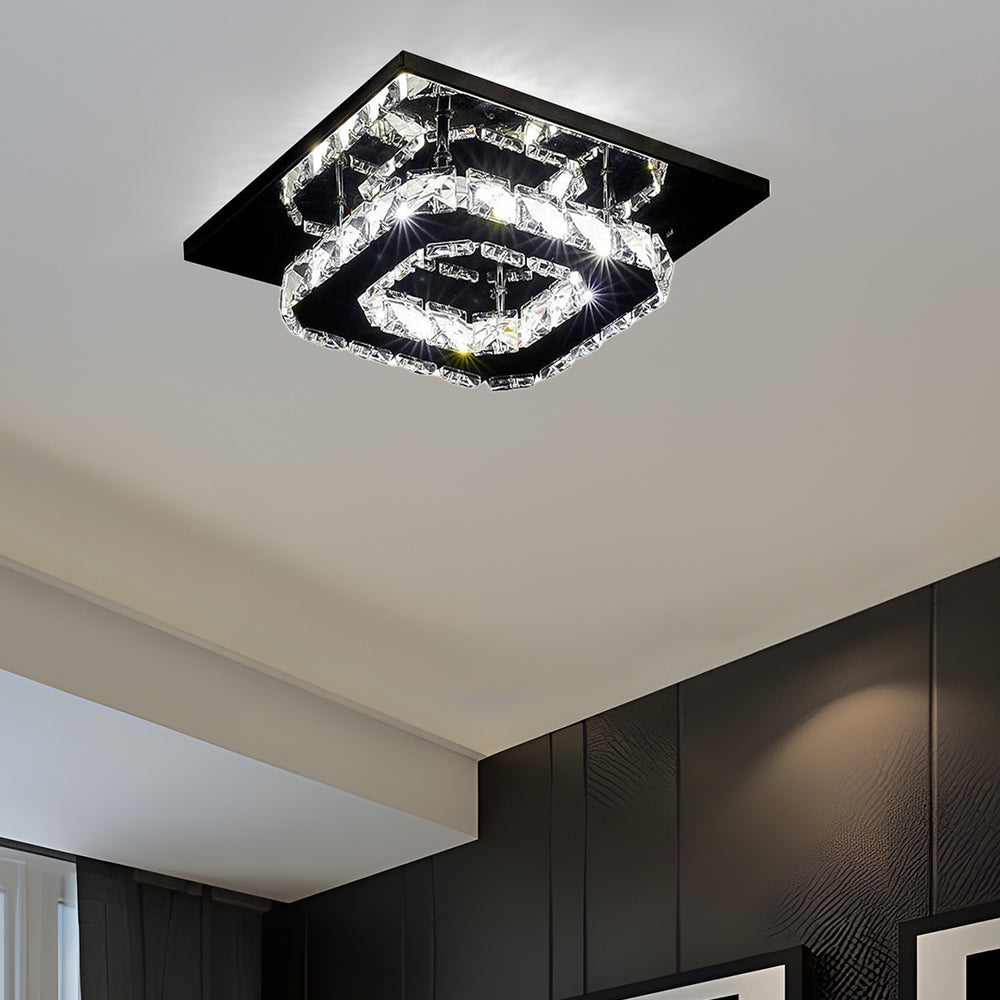 Moderne LED-Deckenleuchte mit Kristalloptik
