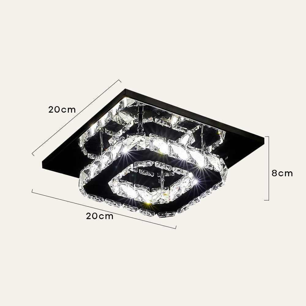 Moderne LED-Deckenleuchte mit Kristalloptik