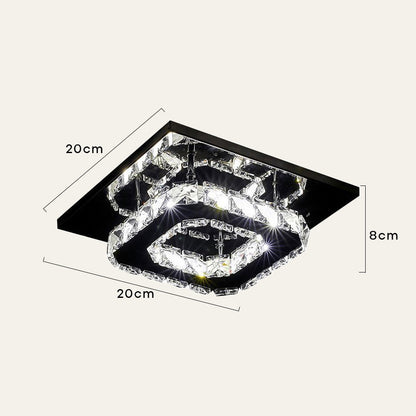 Moderne LED-Deckenleuchte mit Kristalloptik