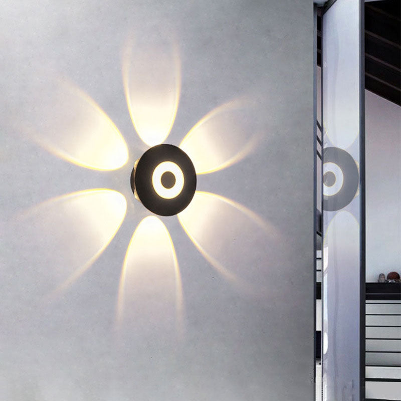 Zeitgenössische skandinavische Aluminium runde Shade LED Wandleuchte Lampe für Außenpatio | Brehn