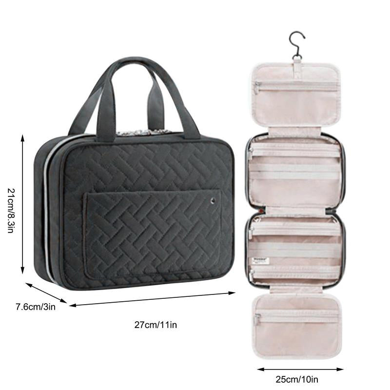 Brehn | Travelique Reise-Kosmetik-Organizer | Kompakt & Wasserabweisend | Mit 4 Fächern & 360° Haken | Für Damen & Herren