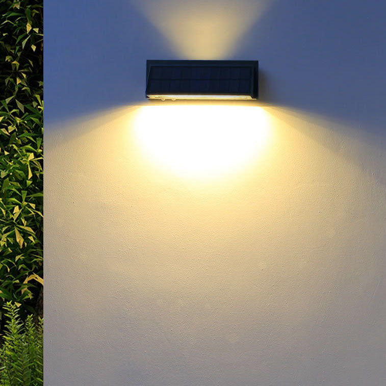 Outdoor Solar Waterproof Rechteckige Schräg LED Patio Wandlampe | Brehn