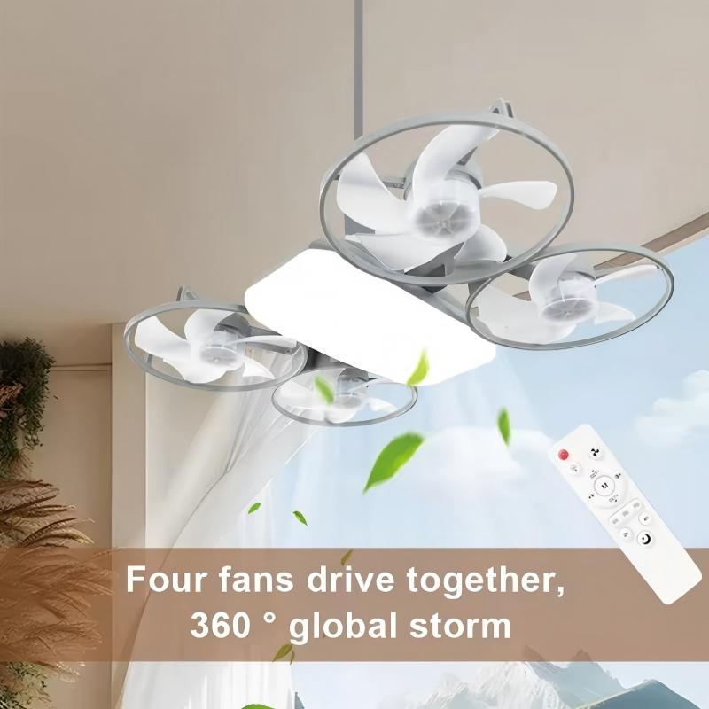 Moderner Deckenventilator mit vier Blättern und Licht | Brehn