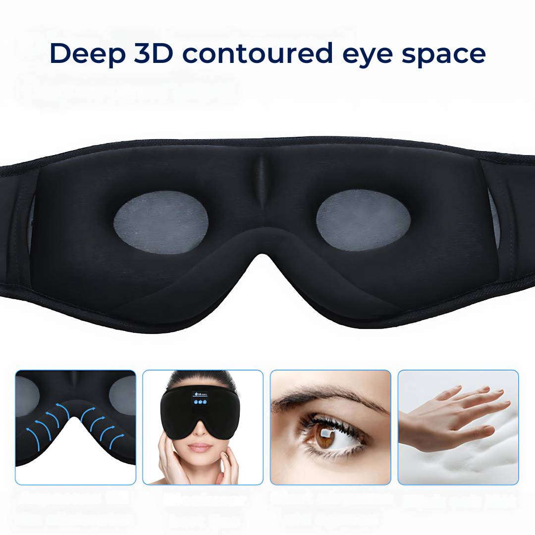 DreamSounds Bluetooth Schlafmaske mit integrierten Kopfhörern | für Reisen - Meditation - Lichtblockierende Komfort Brehn
