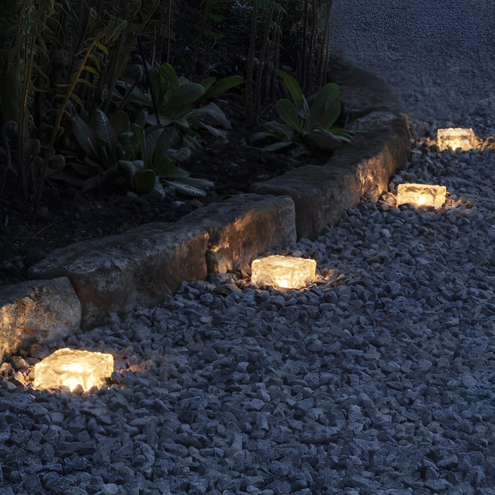 Square Creative Ice ock LED Waterproof Smart Solar Outdoor Lighting