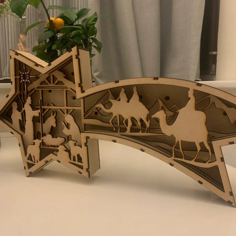 LED-Weihnachtsstern aus Holz
