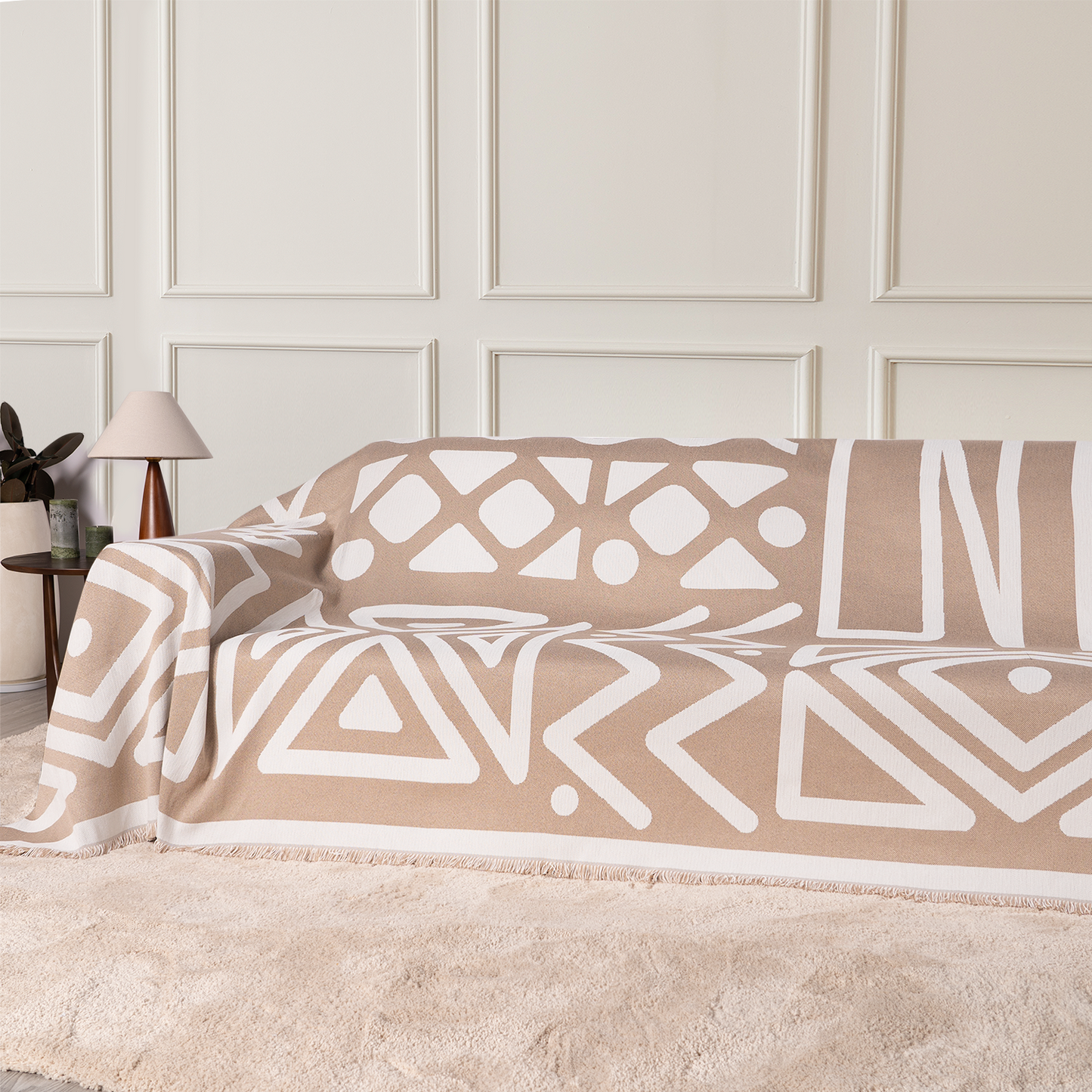 Geometrischer Boho-Stil Sofaüberzug - Modern, Stilvoll & Strapazierfähig Sofa Schutz | Brehn