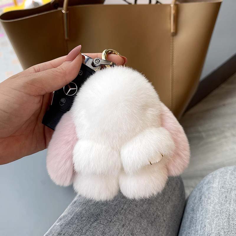 Handgefertigte, weiche Hasen-Pompon-Anhänger (Box-Edition)