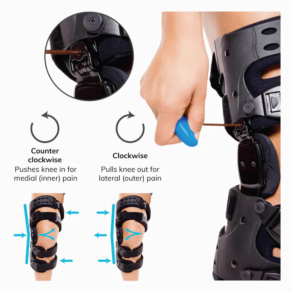 Brehn | Medizinische OA-Entlastungs-Knieschiene | Unikompartimentelle Arthrose-Orthese | Varus/Valgus-Korrektur & ROM-Kontrolle | Mediale & Laterale Entlastung | Einstellbarer Bewegungswinkel