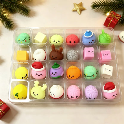 Weihnachts-Adventskalender mit 24 Anti-Stress-Figuren