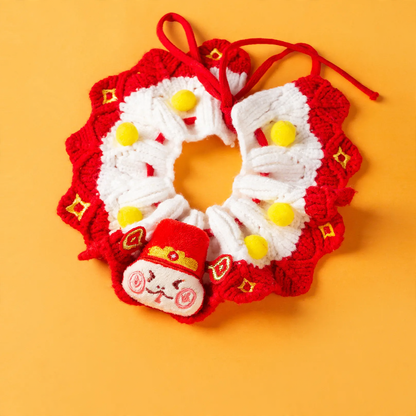 Gestricktes Neujahrs-Halsband für Hunde und Katzen