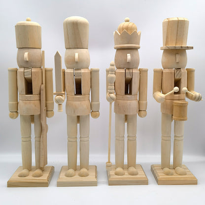 Nussknacker-Figur aus Holz, 38 cm, unbemalt