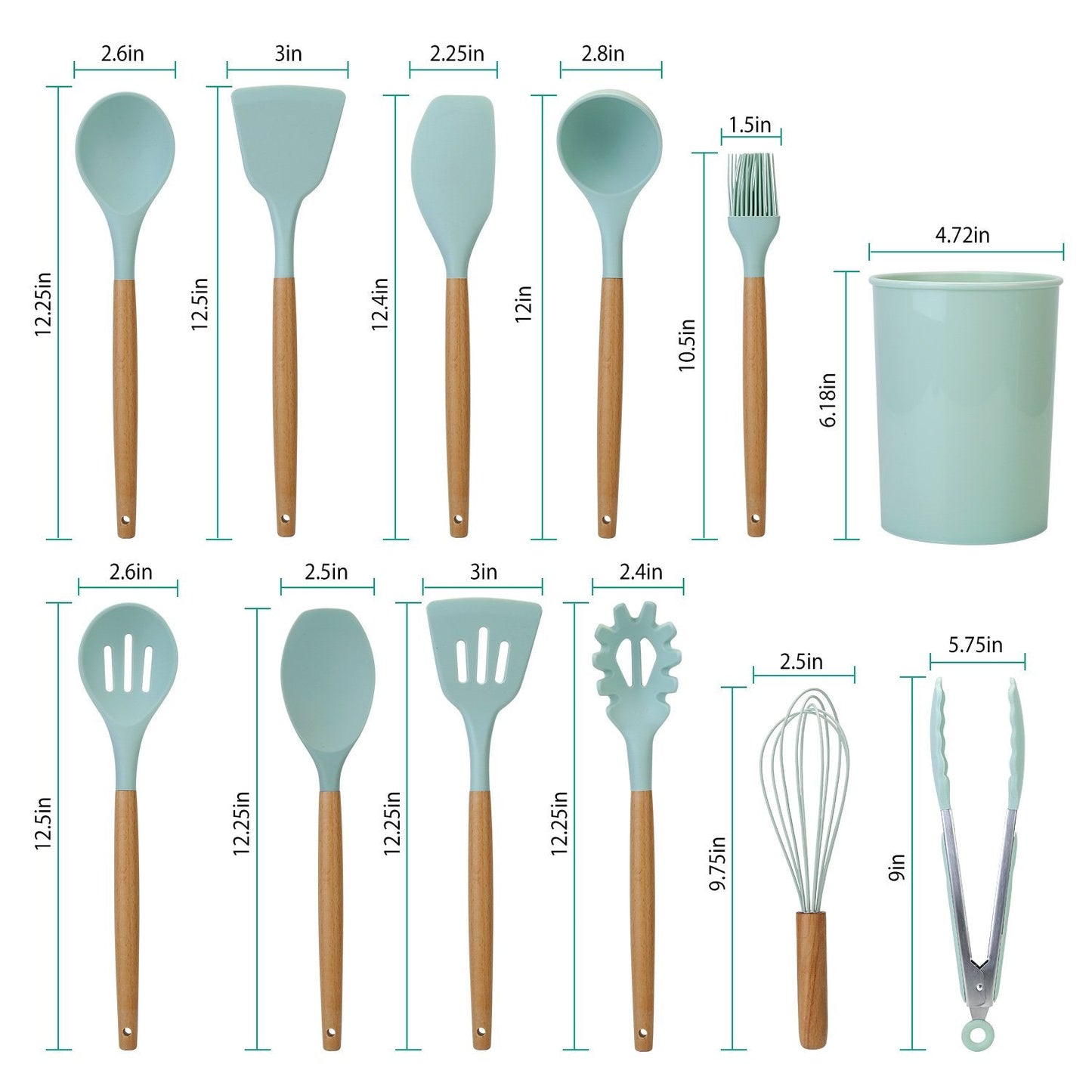 11-teiliges Silikon-Kochgeschirr-Set
