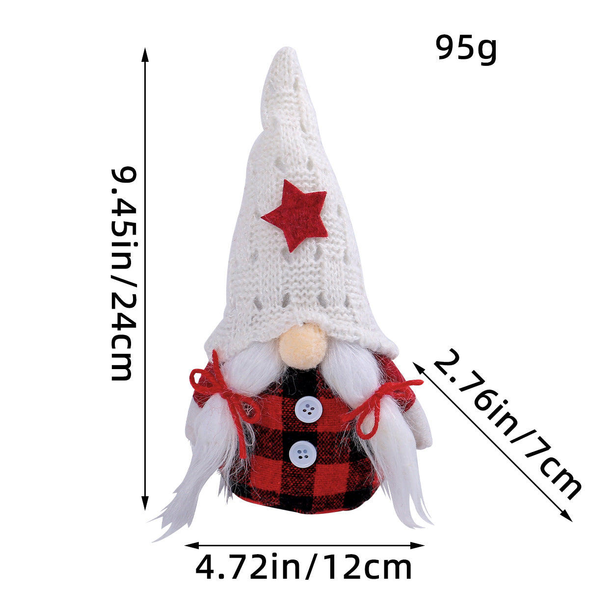 Weihnachts-Wichtel mit Sternenmütze, Stoff-Figur