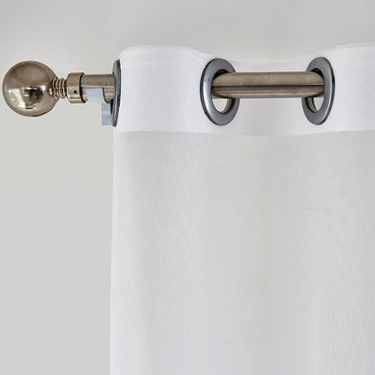 Transparenter Gardinenschal mit bestickter Spitzenbordüre und leichtem Voile Brehn