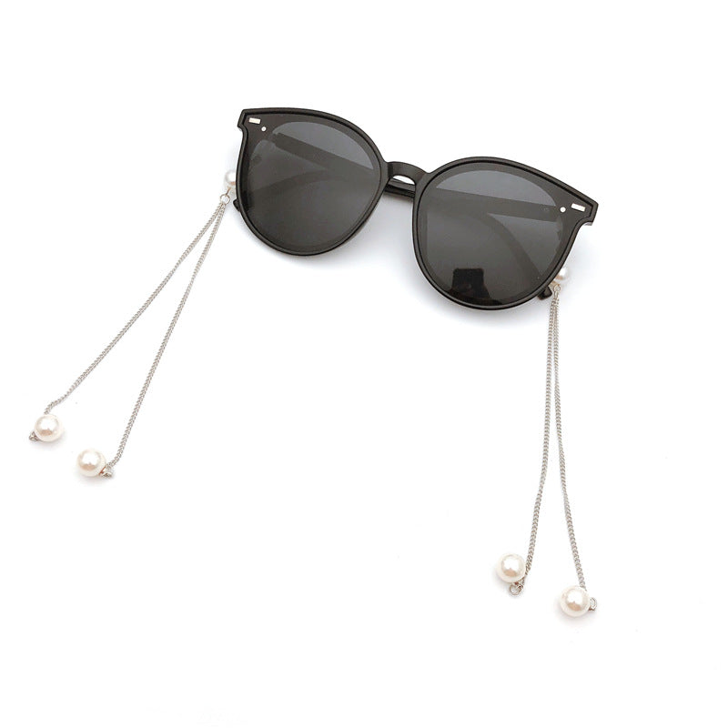 Elegante Triple-Strang Perlen Brillen Kette Brehn