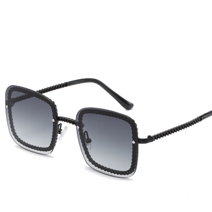 Statement Square Sonnenbrille mit dekorativem Rahmen Brehn