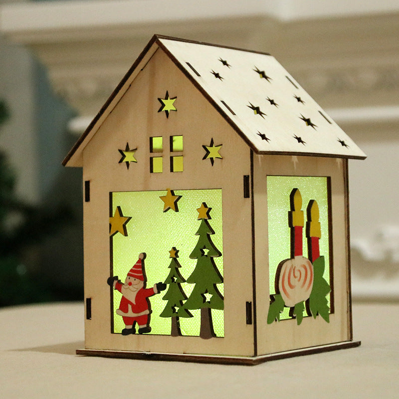 Dekorative LED Leuchtende Weihnachts Cottage Laterne Brehn